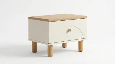 Obrázek produktu pro Bežová noční komoda, designový pokoj, dřevěný noční stolek,