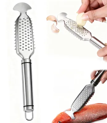 Fischschupper 3-in-1 Edelstahl – Schuppenentferner, Schaber, Messer