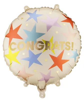 Obrázek produktu pro Fóliový balónek s nápisem „Congrats“, 35 x 35 cm – PartyDeco