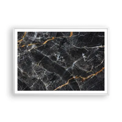 Produktbild von Gerahmtes Poster - Weißer Rahmen - Marmor Stein Schwarz - 100x70 cm - Wand Bild - Wanddeko - Wandbilder - Kunstposter - Wandposter - Bilderrahmen - Bilder - Kunstdruck - P2WAA100x70-4899