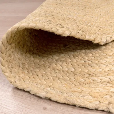 Produktbild von Paco Home Teppich Wohnzimmer Rund Kurzflor Handgewebt Modernes Einfarbiges Muster 80 cm rund