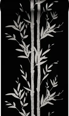 Produktbild von Origin Wallcoverings Tapete Bambusmuster Schwarz und Grau 53 cm x 10.05 m