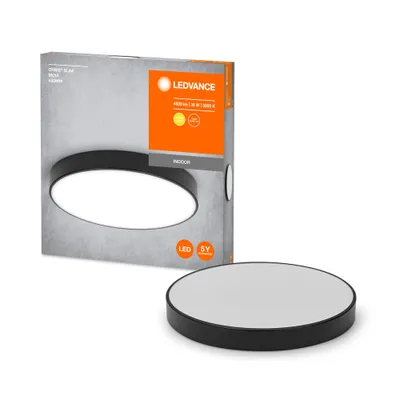 Image de Ledvance LED Wandleuchte Deckenlampe Orbis Slim Moia Schwarz Ø48cm 36W 4500lm Warmweiß 3000K