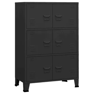 Produktbild von Lagerschrank Industrial Schwarz 75x40x115 cm Metall