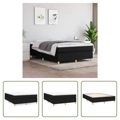 Produktbild von The Living Store Bettgestell Schwarz 140x190 cm Stoff