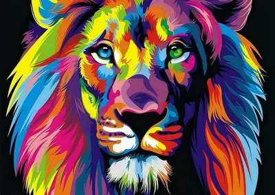 Produktbild von Diamantstickerei Regenbogenlöwe 40x50