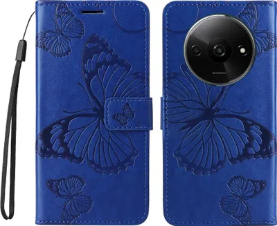 Produktbild von Xiaomi Redmi A3 Hülle - Coverup Schmetterlinge Klapphülle - Blau