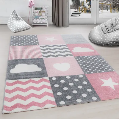 Produktbild von Teppich mit süßem Design - ein schönes Motiv für kleine Entdecker, Größe: 160 cm Rund, Farbe: Rosa-13
