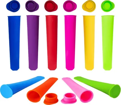 Produktbild von 10 Stück Silikon Ice Pop Maker Formen / Eis am Stiel Formen, BPA frei