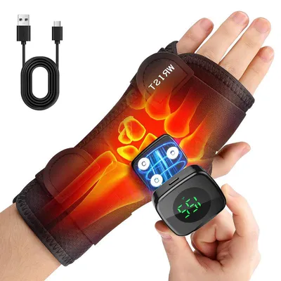 Produktbild von Handgelenkwärmer beheizbar, elektrische Handgelenkbandage mit Akku, 3 Heizstufen, Magnetsteuerung, USB-C, für Damen und Herren