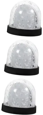 Productafbeelding van 3 sneeuwbolfotolijstjes, zwart, 9x9x8,5 cm, om zelf te decoreren