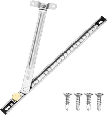 Imagen del producto de Limitadores de ventana de acero inoxidable, ajustables, sin necesidad de perforación, para ventanas de giro y corredera, sistema de seguridad para niños