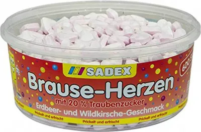 Obrázek produktu pro Sadex šerbetová srdíčka s příchutí divoké třešně a dextrózou 1000g