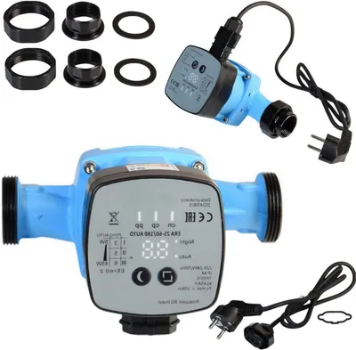 Productafbeelding van Circulatiepomp - Warmwaterpomp Verwarmingspomp - Centrale Verwarming - Energiezuinig met Nachtmodus - 180 mm - Blauw