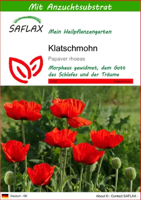Produktbild von SAFLAX  - Klatschmohn - Papaver rhoeas - 27000 Samen - Mit keimfreiem Anzuchtsubstrat