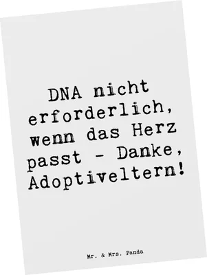 Produktbild von Mr. & Mrs. Panda Postkarte Spruch Liebe Adoptiveltern - Weiß - Geschenk, Ansichtskarten, Lächeln, Ansichtskarte, Grußkarte, Bindung, Freude, Geschenkideen, Familienpflege