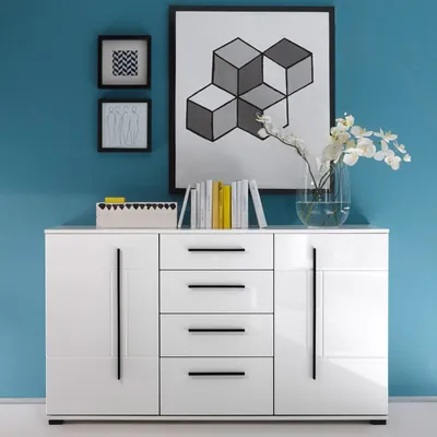 Produktbild von Sideboard CANTARA Kommode in weiß Hochglanz B 150 cm