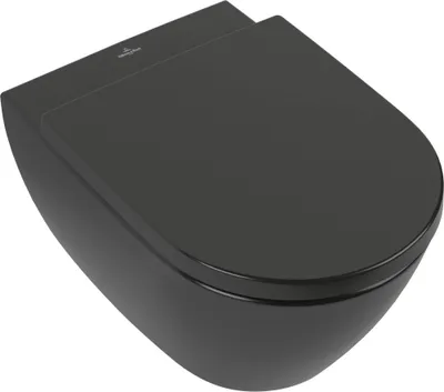 Produktbild von Villeroy & Boch Subway 2.0 Closet Zonder Spoelrand 56cm Pure Black CeramicPlus