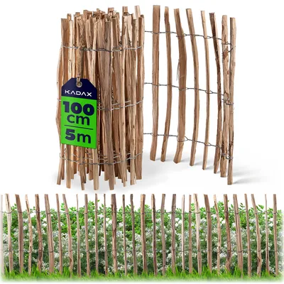 Obrázek produktu pro Plot KADAX z lísky "Karo", kůly odolné proti povětrnostním vlivům, přírodní produkt, rozteč 4-6 cm, 100 cm