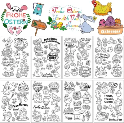 Produktbild von Osterstempel-Set 105 Stück Silikonstempel für Scrapbooking