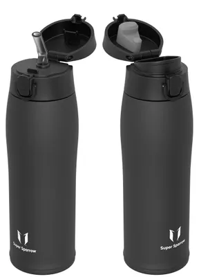 Produktbild von Sparrow Edelstahl Trinkflasche 750ml - Thermosflasche - 2 Deckel