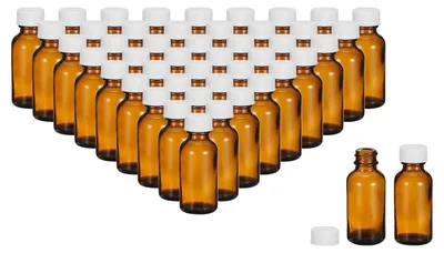 Image de Solidchoice - Coffret de 48 flacons en verre de 30 ml avec bouchon blanc