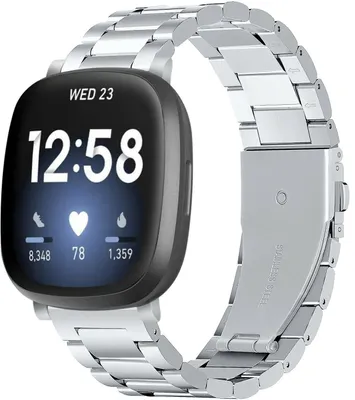 Produktbild von Strap-it Fitbit Versa 3 Stahlband (Silber)