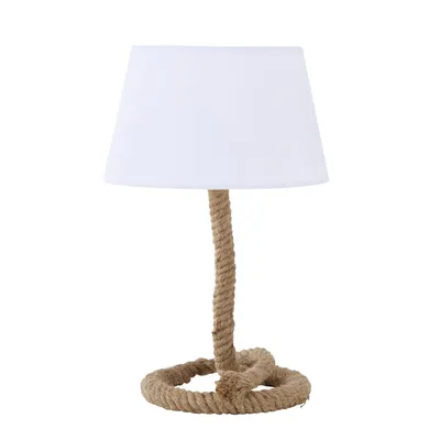 Produktbild von Maritimer Tischleuchte Rope Design mit Textilschirm 2er Set