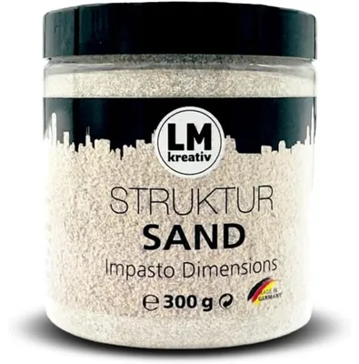 Produktbild von LM-Kreativ Struktursand Impasto Dimensions 0,3 kg, Natur – Zusatz für Strukturpaste, raue Textur für Reliefs, Mixed Media und plastische Oberflächen
