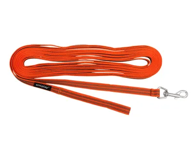 Produktbild von Hunde Schleppleine/Trainingsleine 5m, 10m RUBBER, Orange S-M Amiplay