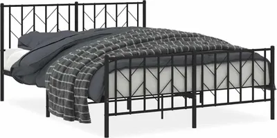 Obrázek produktu pro Postel s čelem a nohama kovová černá 150x200 cm