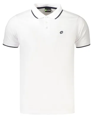 Produktbild von Weißes Herren Kurzarm-Poloshirt mit Kontrastdetails und Druck