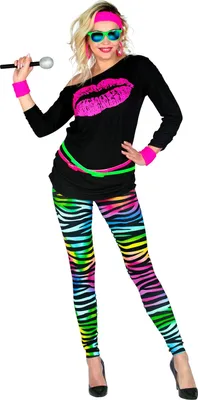 Produktbild von Leggings Bunte Zebra Discohose 90er S/M
