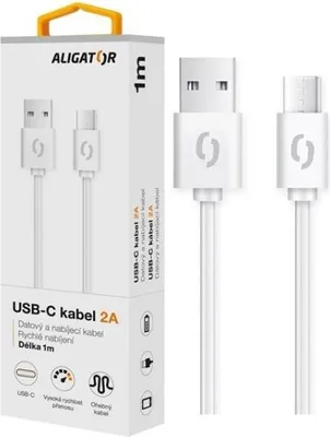 Immagine prodotto di Cavo dati ALIGATOR 2A, USB-C bianco