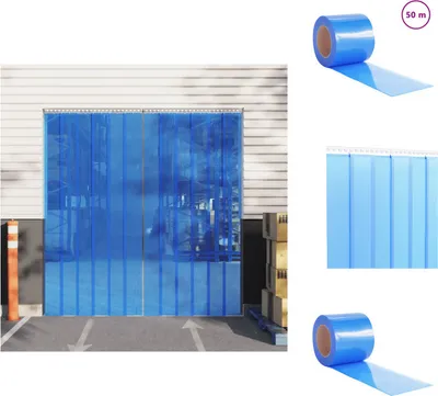 Produktbild von vidaXL Türvorhang Blau 200x1,6 mm 50 m PVC -  Vorhänge & Gardinen