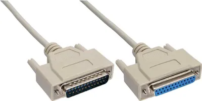 Produktbild von InLine® Serielle Verlängerung, 25pol Stecker / Buchse, vergossen, 1:1, 20m