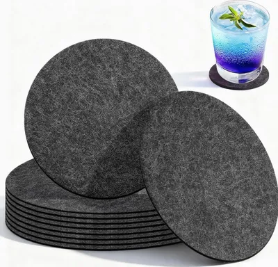 Produktbild von Filzuntersetzer Anthrazit Rund 20 cm Schützen Tisch Töpfe 10er Set