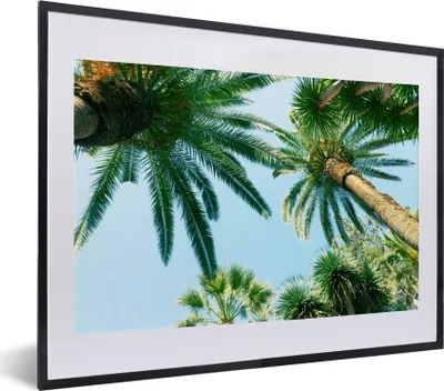 Produktbild von MuchoWow® Gerahmtes Poster Palmwedel - Himmel - Sommer - Tropisch 40x30 cm - Poster mit Schwarzem Bilderrahmen Wandposter Rahmen Foto Bilder - Bilderrahmen - Poster im Rahmen