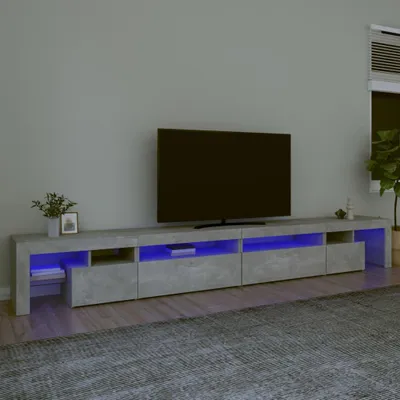Image de vidaXL Armoire TV avec lampes LED gris béton 290x36,5x40 cm