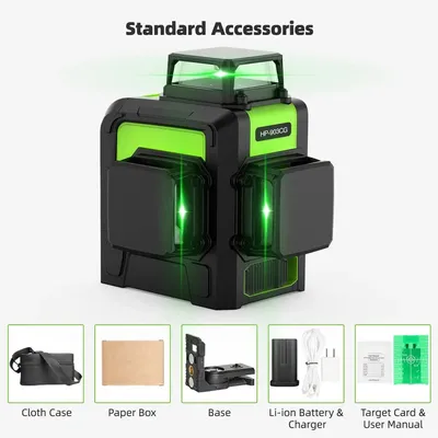 Immagine prodotto di Livella laser a croce - Livella laser 3D - 12 linee - Laser verde - Autolivellante - Set