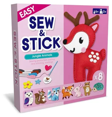 Produktbild von Filz Nähset Kinder Reh & Waldtiere - 8 Teile - DIY Filz Tiere ab 5 Jahren