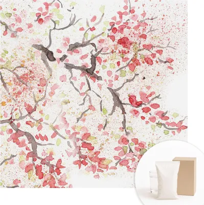 Produktbild von Fototapete - Wandbilder für Wohnzimmer - 250x250 cm - Dekorative Wandfolie - Modernes Design für Wanddekoration - Tapeten für Innenräume - Blühende Zweige