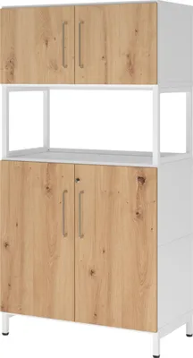 Produktbild von Kombischrank FlexWall 4OH 1offen Sockel weiß/asteiche 4032062308431