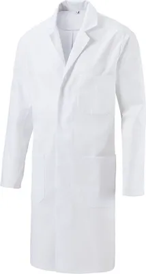 Produktbild von Uni-Mantel/Laborkittel Fb. weiß Gr. M : weiß : M : 100% Baumwolle 210 g/m²