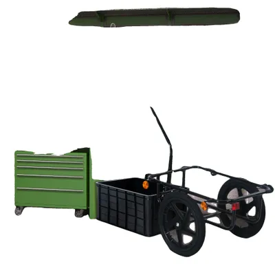 Produktbild von Lastenradanhänger, Stahlrahmen, 40 kg Tragfähigkeit, Schwarz