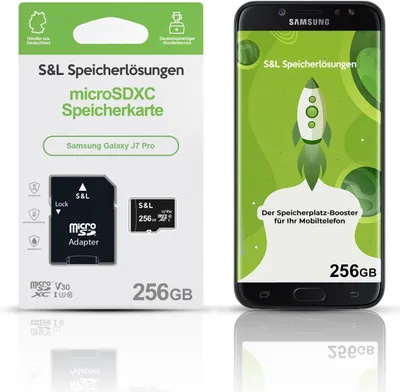 Produktbild von microSD Speicherkarte S&L für Samsung Galaxy J7 Pro - Speicherkapazität: 256 GB
