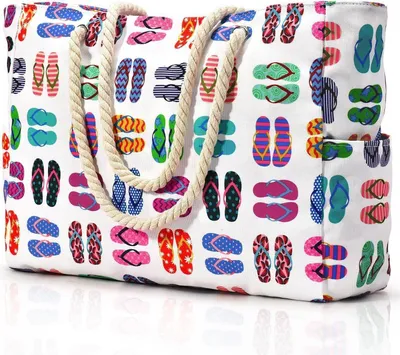 Produktbild von Oscaurt Strandtasche Damen - Wasserdichter Shopper mit Reißverschluss, Groß 53x37x18cm, Handtasche für Frauen