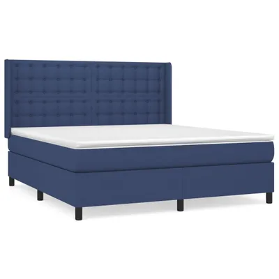 Produktbild von vidaXL Boxspringbett mit Matratze Blau 180x200 cm Stoff
