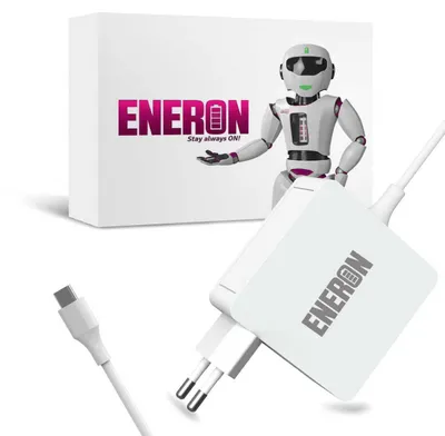 Productafbeelding van USB-C universele Eneron laptoplader, 65W - Wit