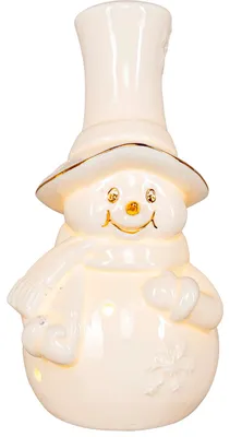Produktbild von LED Schneemann Porzellan Weiß HGD